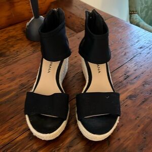 Black wedge espadrilles
